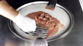 Daim Cake Ice Cream Rolls | how to make Chocolate Caramel Cake to Ice Cream - fast ASMR Recipe