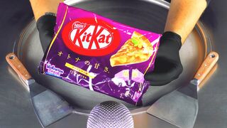 KitKat Apple Pie Ice Cream Rolls | fast ASMR with rough crushing & chopping Sounds to satisfy you 먹방