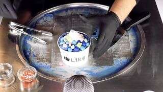 ASMR - blue Monster Energy Juiced Ice Cream Rolls | Dia de Los Muertos Edition - rolled Ice Cream