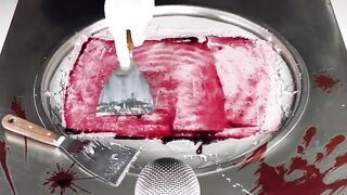 ASMR - Halloween Ice Cream Rolls | scary Jelly Brain - Food Transformation (so satisfying to watch)