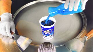 ASMR - blue OREO Ice Cream Rolls | Food Art - how to make Oreo Cookies to rolled fried Ice Cream