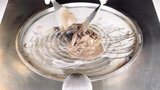 ASMR - Nutella & OREO Cupcake Ice Cream Rolls | how to make Chocolate Cake and Cookies to Ice Cream