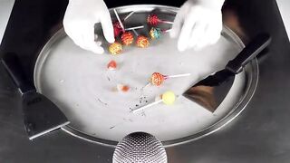 ASMR - Chupa Chups Jumbo Lollipop Ice Cream Rolls | Candy crushing to rolled Ice Cream - fast ASMR