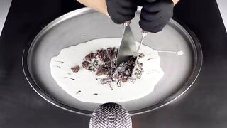 ASMR - Oreo Bites Ice Cream Rolls | Marabou Chocolate & Oreo Cookies turned into rolled Ice Cream 남자