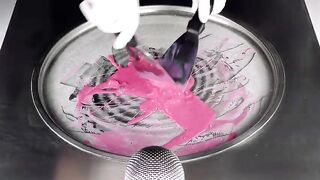ASMR - Bubble Tea Ice Cream Rolls | Street Food Art - pink fast ASMR Food Fusion 남자 먹방 먹방외길 | 食べ放題