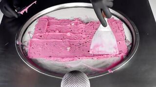 ASMR - Magnum Ice Cream Rolls | how to make a Popsicle to rolled Ice Cream with Raspberry & Yoghurt