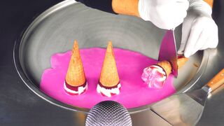 ASMR - Cornetto Ice Cream Hack | how to make Cones to Ice Cream Rolls | satisfying Cone Experiment