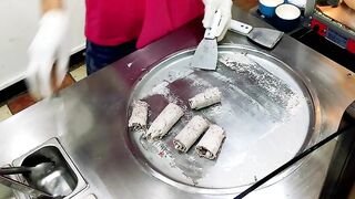 Ice Cream Rolls around the World - Street Food Compilation | oddly satisfying rolled fried Ice Cream