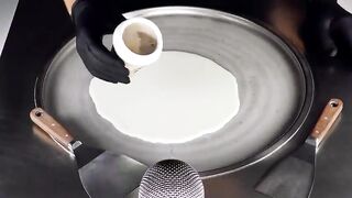 ASMR - STARBUCKS Coffee Ice Cream Rolls | how to make Milk Coffee to Milk Ice Cream - Food Fusion 4k