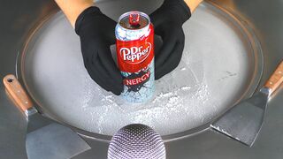 ASMR - Dr Pepper Energy Ice Cream Rolls | how to make Energy Drink Ice Cream - relaxing Food Fusion
