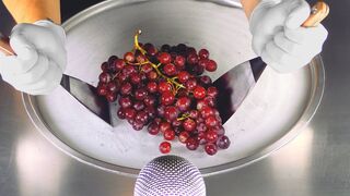ASMR - Red Grapes Ice Cream Rolls | oddly satisfying tapping & scratching sounds to sleep & relax