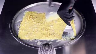 ASMR - Cheesy Ice Cream Rolls | how to make Cheese to Ice Cream - oddly satisfying Food Fusion