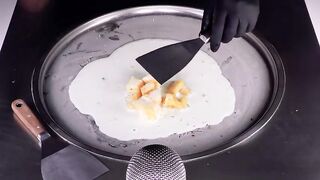 ASMR - Pineapple Ice Cream Rolls | oddly satisfying fast & rough ASMR with binaural Experience in 4k