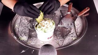 ASMR - Cucumber Ice Cream Rolls | how to make a Cucumber to Ice Cream - satisfying fast ASMR - Food