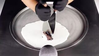 ASMR - Milky Way Ice Cream Rolls | how to make Milk Chocolate Bar and Spread to Ice Cream - Food 남자