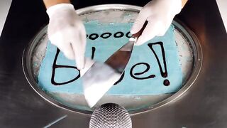 ASMR - blue Pepsi Cola Ice Cream Rolls | crushing crackling tapping and scratching Sounds - Tingles