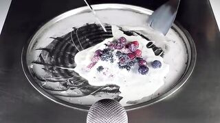 ASMR - Cherry Berry Ice Cream Rolls | how to make various Fruits to delicious Ice Cream - Food Art