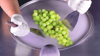 ASMR - green Grape Ice Cream Rolls | relaxing Video with tapping & scratching Tingles to sleep fast