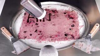 ASMR - Nutella & Cherry Ice Cream Rolls | fried Ice Cream with Cherries and Chocolate - Food Recipe