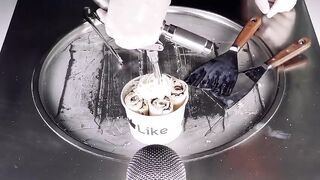 ASMR - mixed Chocolate Ice Cream Rolls | how to make Dairy Milk and white Chocolate to Ice Cream