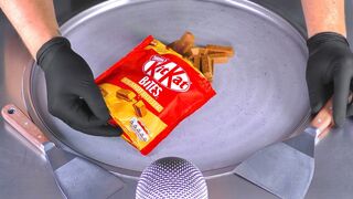 ASMR - KitKat Bites Peanut Butter Ice Cream Rolls | enjoy the binaural Tingles and Triggers to relax