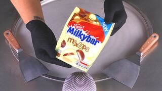 ASMR - Milk Chocolate Ice Cream Rolls | how to make Milkybar mixUps to Dairy Milk Ice Cream - Food
