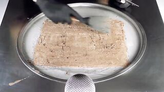 ASMR - Chocolate Cookie Bar Ice Cream Rolls | how to make a crunchy rolled fried Ice Cream Dessert