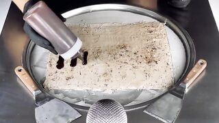 ASMR - kinder Happy Hippo Snack Ice Cream Rolls | satisfying rolled fried Ice Cream with Chocolate