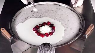 ASMR - how to make Cherries to Ice Cream Rolls | Food Recipe with relax tapping & scratching Tingles