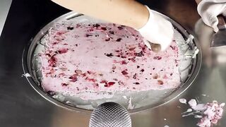 ASMR - how to make Cherries to Ice Cream Rolls | Food Recipe with relax tapping & scratching Tingles