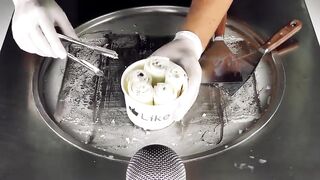 ASMR - Soda Club Ice Cream Rolls | how to make rolled Ice Cream with Canada Dry Club Soda Water