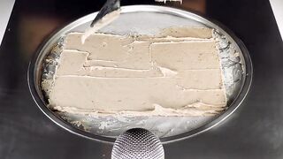 ASMR - STARBUCKS Ice Cream Rolls with frappuccino Mocha | how to make Coffee Drink to frozen Dessert