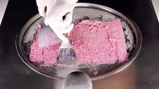 ASMR - Pink Sakura Ice Cream Rolls | oddly satisfying rolled Ice Cream Tingles with Japanese KitKat