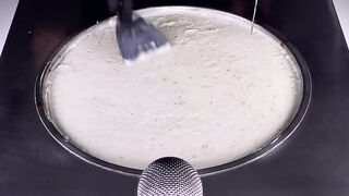 ASMR - Milk & Banana Ice Cream Rolls | satisfying Food Fusion with fast & rough Tingles - Milkshake
