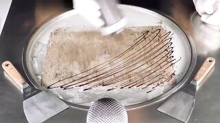 ASMR - OREO Ice Cream Rolls with Peanut Butter & Brownie | oddly satisfying ASMR Crushing Tingles 4k