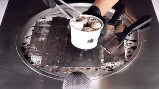 ASMR - Chocolate Cookies Ice Cream Rolls | how to make milka Choco Cookie to delicious Ice Cream