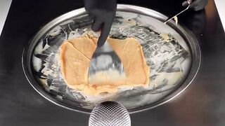 ASMR - Mirinda Ice Cream Rolls | how to make Lemonade Syrup to rolled Ice Cream - satisfying Tingles