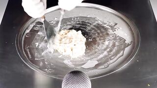 ASMR - fresh Orange Ice Cream Rolls | how to make Ice Cream with real Vitamins - satisfying Food