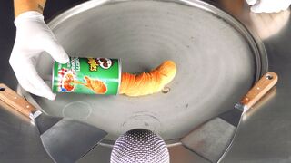 ASMR - Pringles Ice Cream Rolls with Spaghetti Bolognese Flavour | oddly satisfying fast Food Crisps