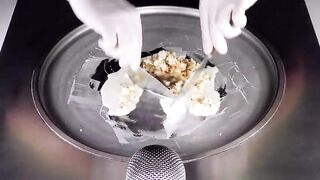 ASMR - Popcorn Ice Cream Rolls | fast & rough ASMR Sounds to calm - oddly satisfying Food & Caramel