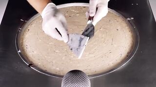 ASMR - Banana & Nutella Ice Cream Rolls | how to make fried Ice Cream - fast Chocolate Food Recipe