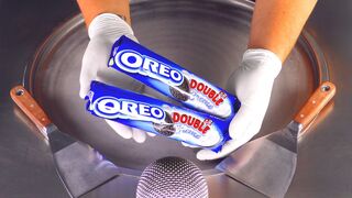 ASMR - OREO Double Creme Ice Cream Rolls | fast rough ASMR to calm & relax with tapping & scratching