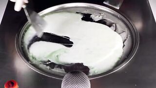 ASMR - mystical green Fanta - guess the Flavour | oddly satisfying Ice Cream Rolls #what the fanta ?