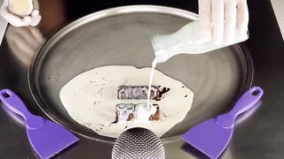 ASMR - Milka Tender Ice Cream Rolls | how to make Cake Ice Cream - oddly satisfying Food crushing 4k
