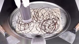 ASMR - Milka Tender Ice Cream Rolls | how to make Cake Ice Cream - oddly satisfying Food crushing 4k