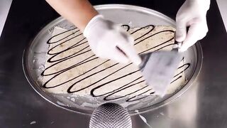ASMR - Carrot Cake OREO Ice Cream Rolls | crackling crushing tapping & scratching binaural Triggers