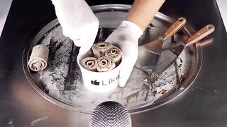 ASMR - McVities PENGUIN Ice Cream Rolls | how to make Chocolate Bars to rolled fried Ice Cream  Food