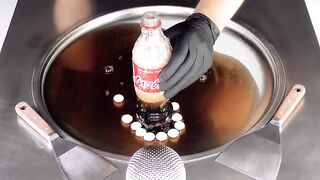 ASMR - mentos & Cola Experiment with Ice Cream Rolls | oddly satisfying Food Video with Coca-Cola 4k