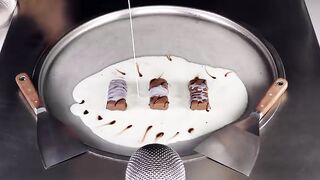 ASMR - Cadbury Chocolate Bar Ice Cream Rolls | satisfying fried Ice Cream - crunchy Food 炒雪糕 芋泥 韓国料理