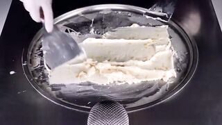 ASMR - Fanta Mango Lemonade Ice Cream Rolls | tapping scratching crushing Tingles - Food  芋泥 韓国料理